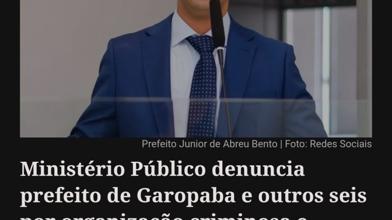 O Ministério Público de Santa Catarina denunciou o prefeito de Garopaba, Junior de Abreu Bento, e outros seis por organização criminosa e corrupção, acusando-os de fraudar licitações e contratos de coleta de lixo entre 2021 e 2025