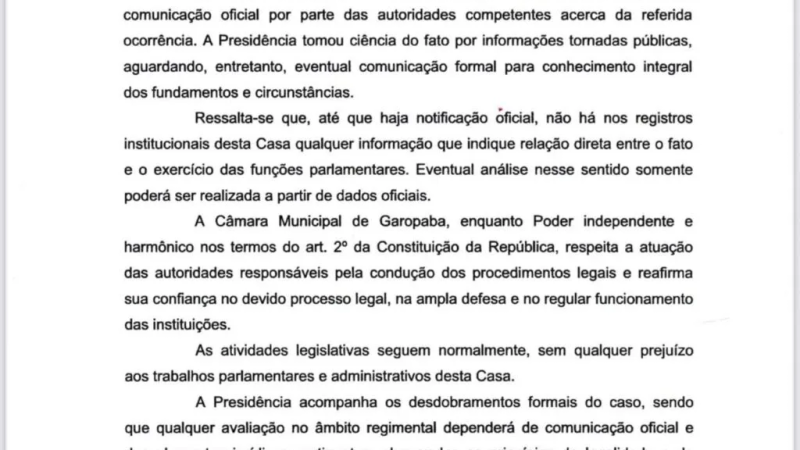 Presidente da Câmara de Garopaba e defesa se pronunciam após prisão de vereador
