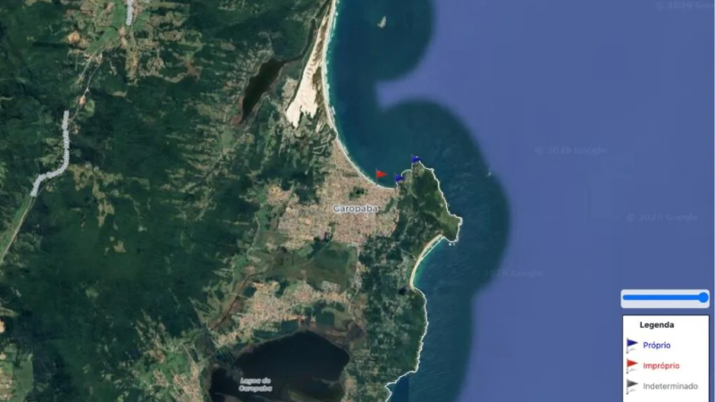 Praia do Siriú volta a ficar própria para banho em Garopaba; ponto segue impróprio na Praia Central
